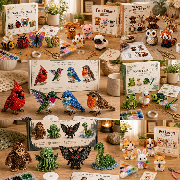 🧵✨ Tiny 3D Beaded Animal DIY Kit