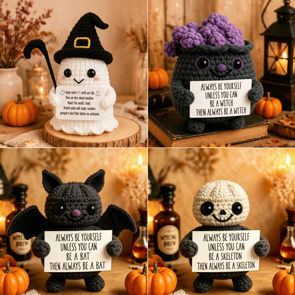 👻🖤Halloween Buddy - Handmade Crochet Encouragement Gift🎁