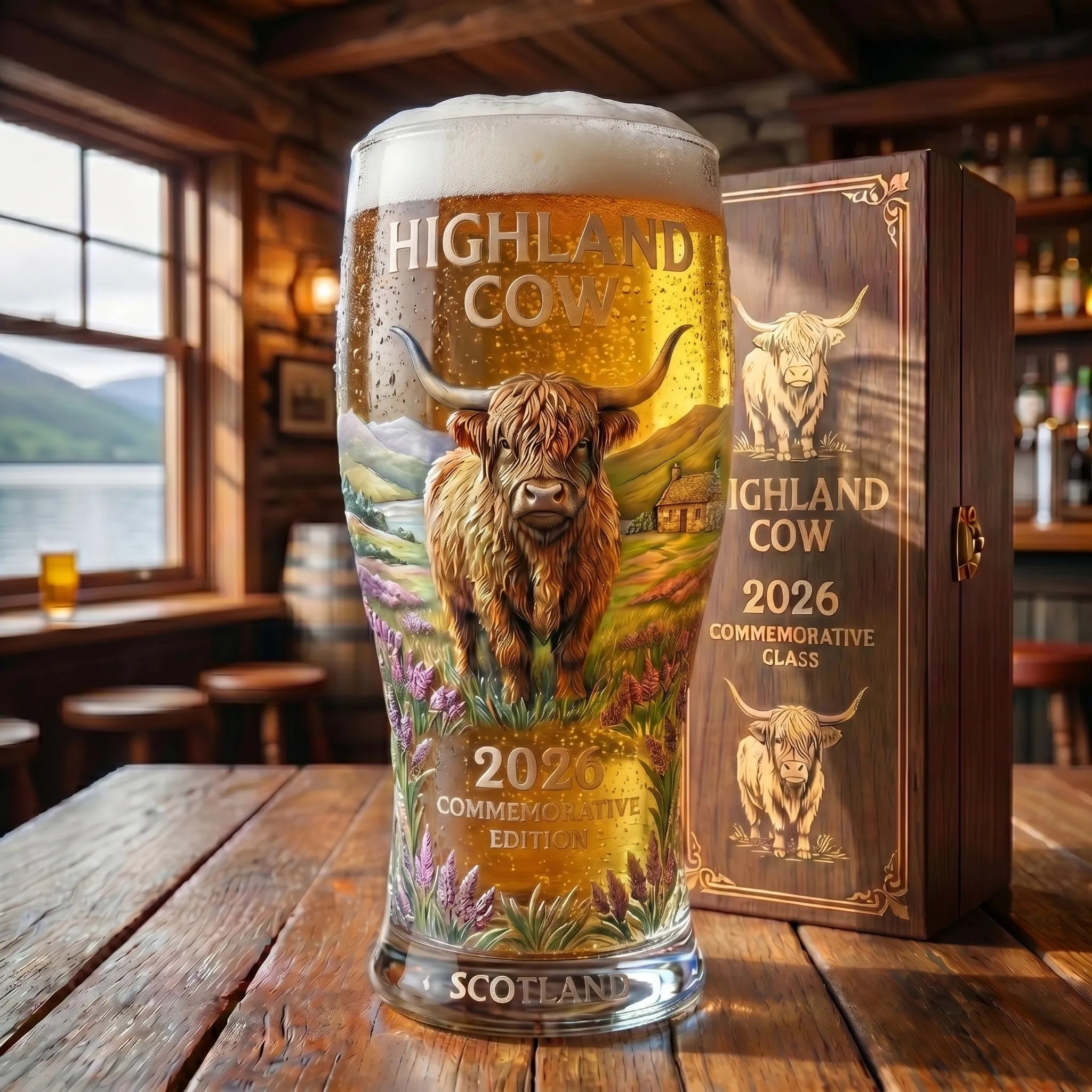 🍺Highland Cow 2026 Commemorative Glass