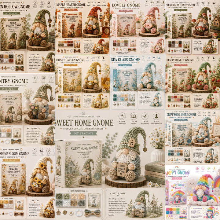 🔥LAST DAY 50% OFF -- 💕Cozy Gnome DIY Bead Kit Collection– Collect All 12 Gnome
