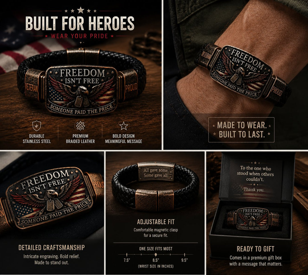 🏆Flash Sale⚡ 5K+ SOLD! usFREEDOM ISN’T FREE – Veteran Tribute Bracelet