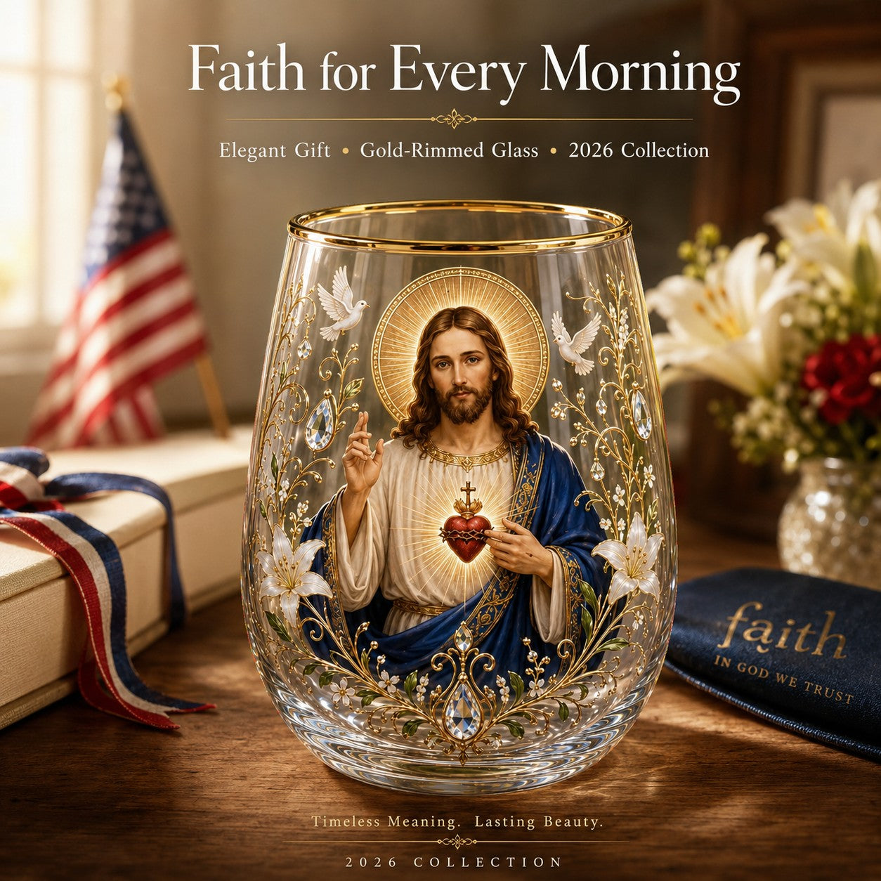 2026 Limited Edition Morning Prayer Glass Tea Cup – Faith & Serenity Collection