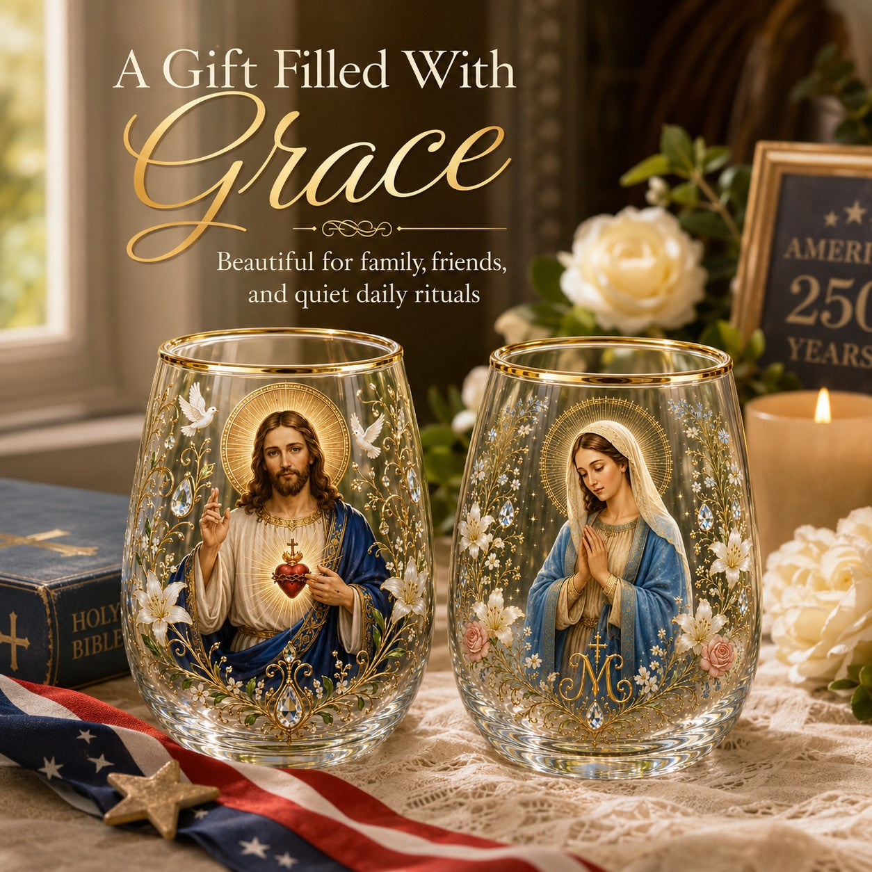 2026 Limited Edition Morning Prayer Glass Tea Cup – Faith & Serenity Collection