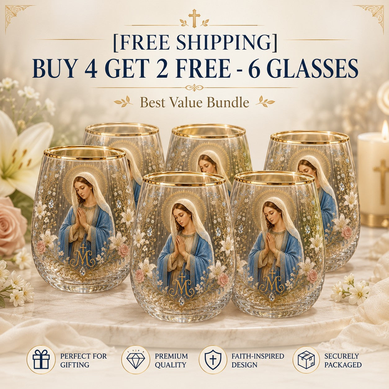 2026 Limited Edition Morning Prayer Glass Tea Cup – Faith & Serenity Collection