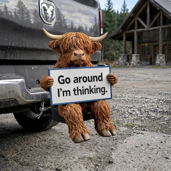 🔥LAST DAY 50% OFF - 🦬 Chill Highland Hitch Buddy – Funny Highland Cow Tow Hitch Cover 🚗Buy 2 Free Shipping