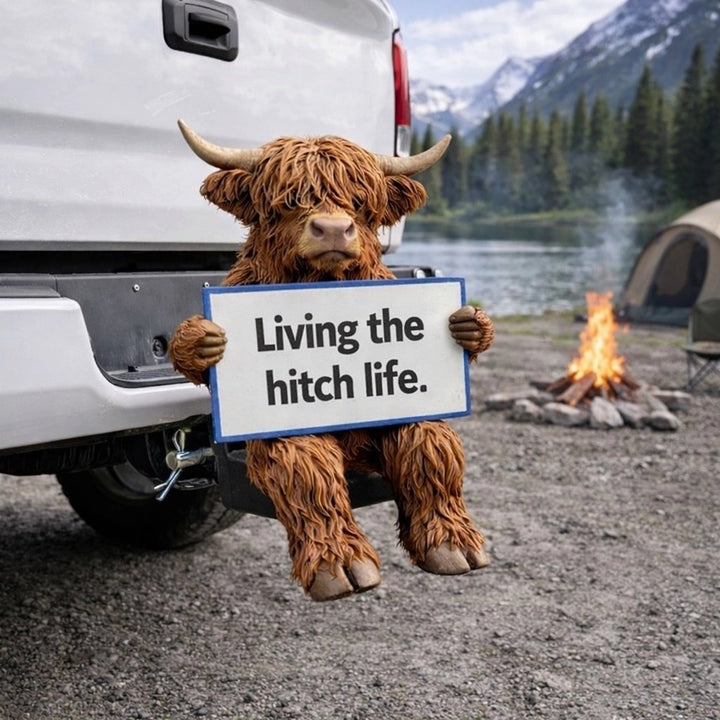 🔥LAST DAY 50% OFF - 🦬 Chill Highland Hitch Buddy – Funny Highland Cow Tow Hitch Cover 🚗Buy 2 Free Shipping
