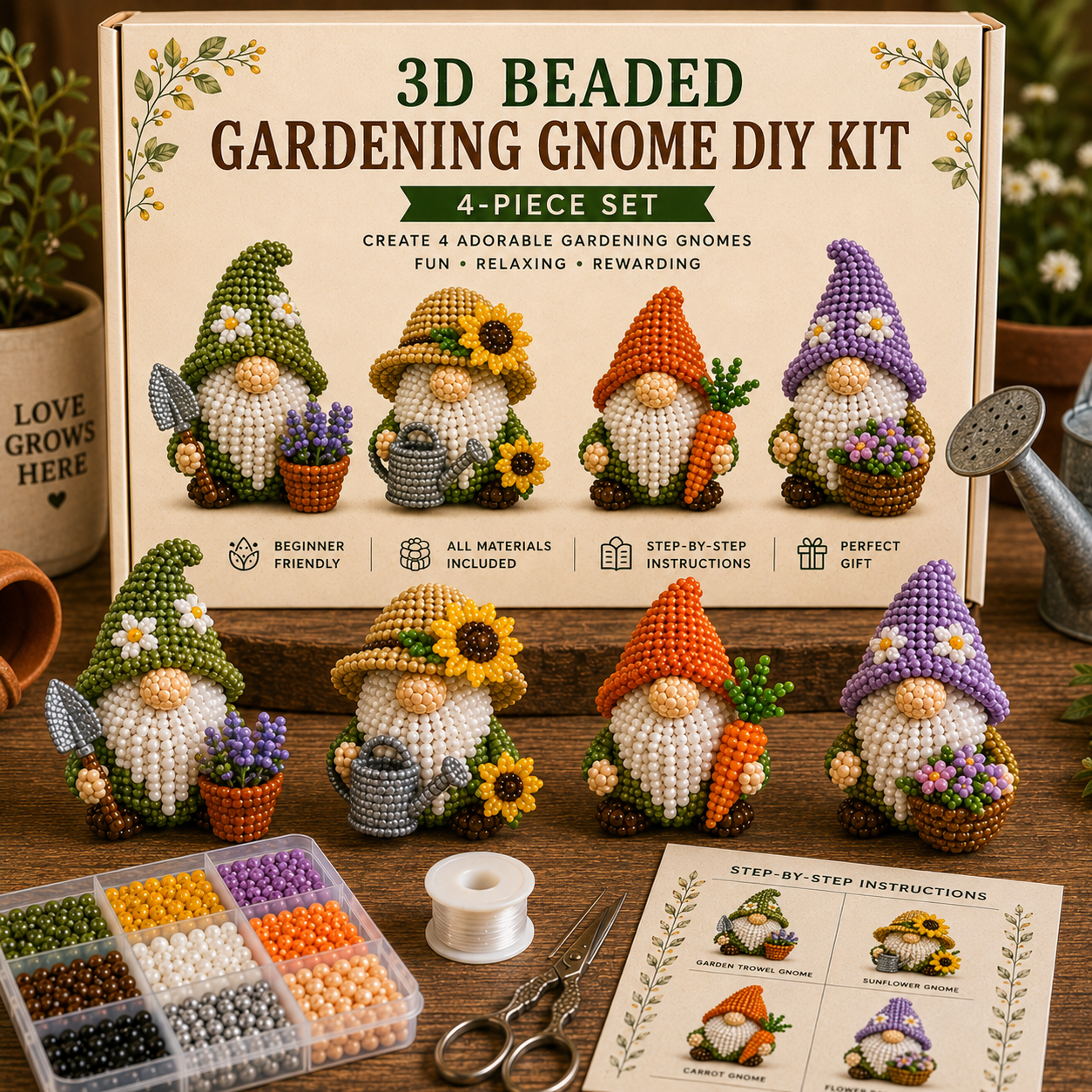 🔥LAST DAY 50% OFF - 🍄3D Beaded Gnome DIY Kit