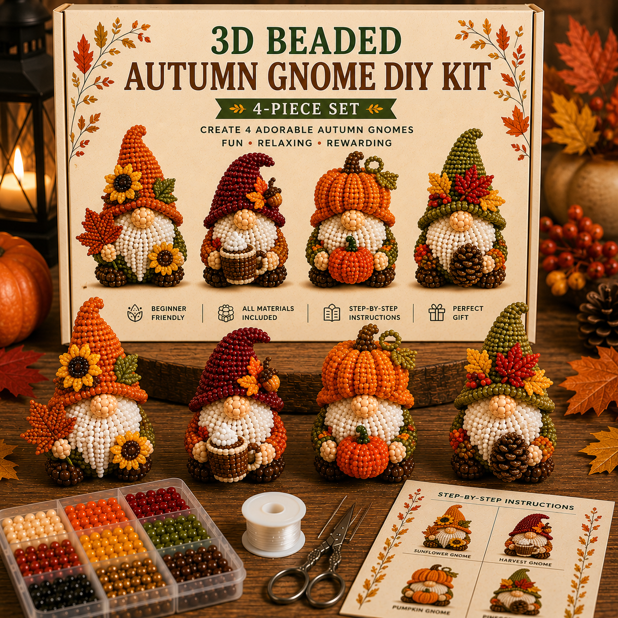 🔥LAST DAY 50% OFF - 🍄3D Beaded Gnome DIY Kit