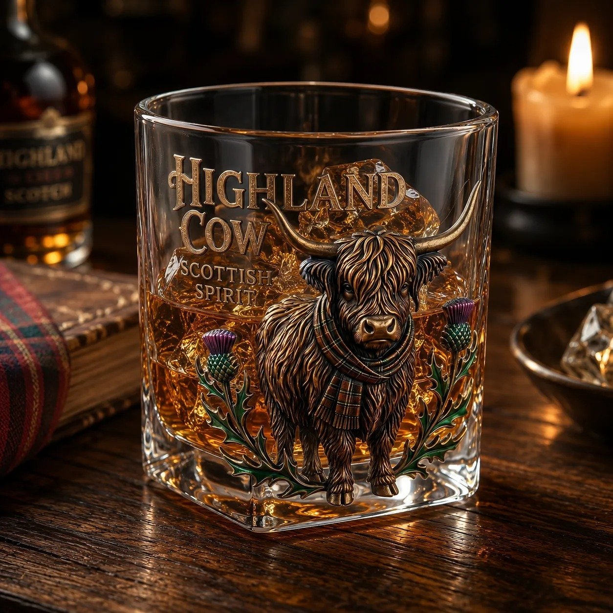🐂 Highland Cow Whiskey Glass
