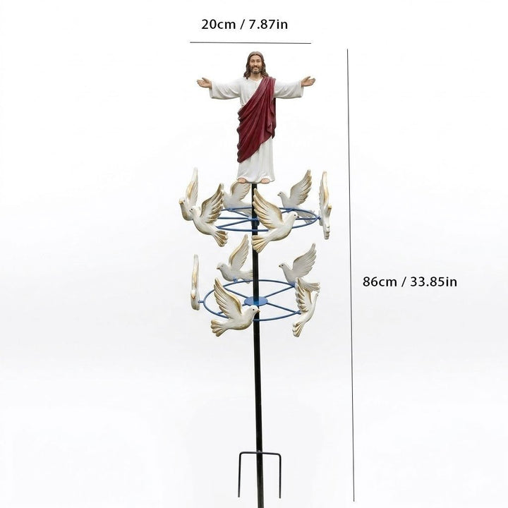 The Divine Jesus & Holy Dove Garden Wind Spinner