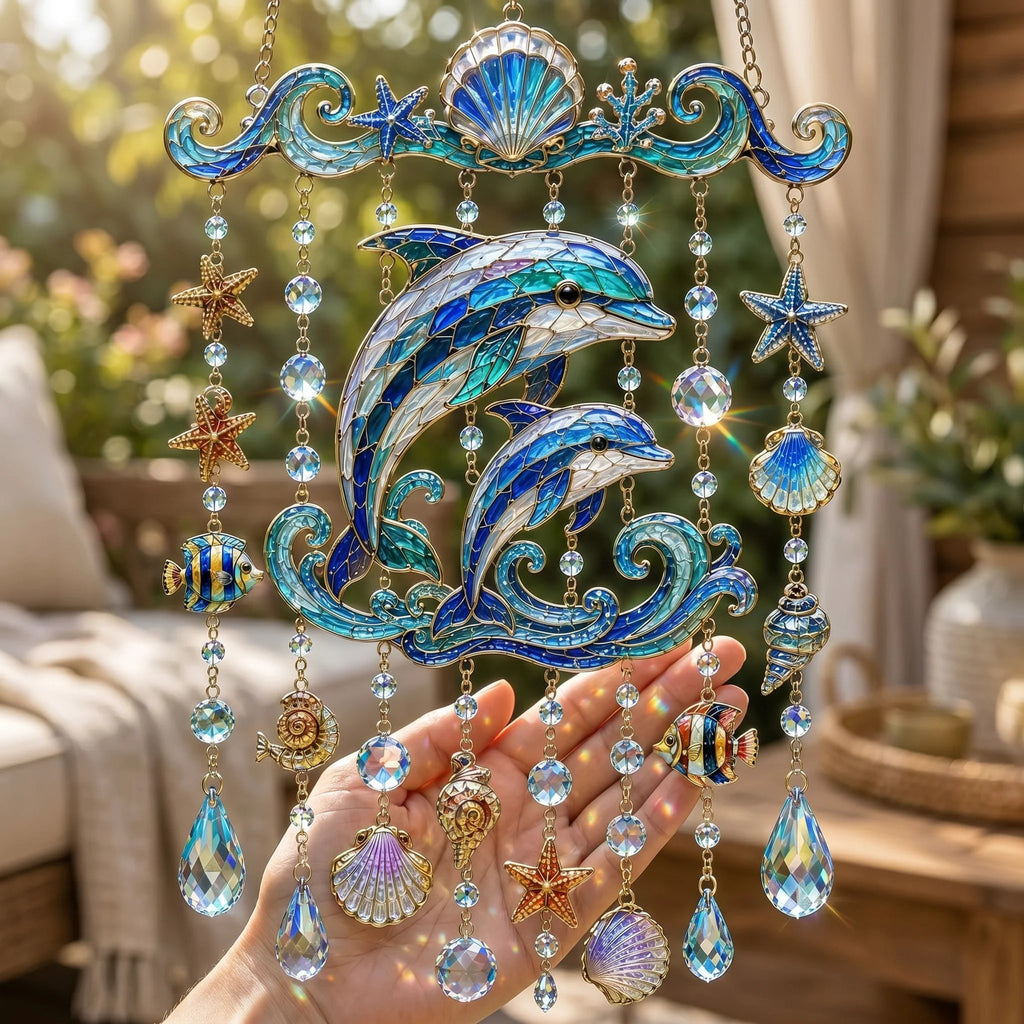🐋 Ocean-Themed Crystal Wind Chime – Bring the Ocean Glow to Your Garden (📦Buy 2 Free Shipping)