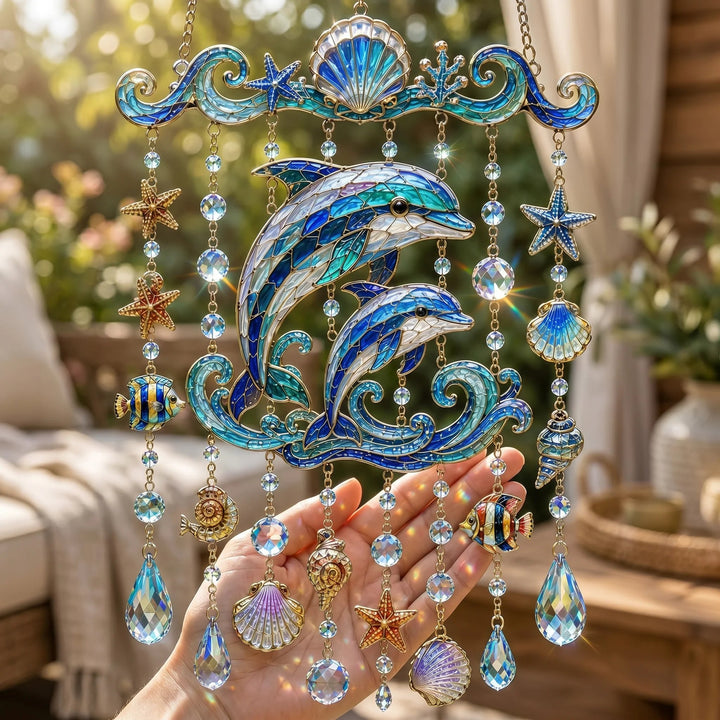 🐋 Ocean-Themed Crystal Wind Chime – Bring the Ocean Glow to Your Garden (📦Buy 2 Free Shipping)