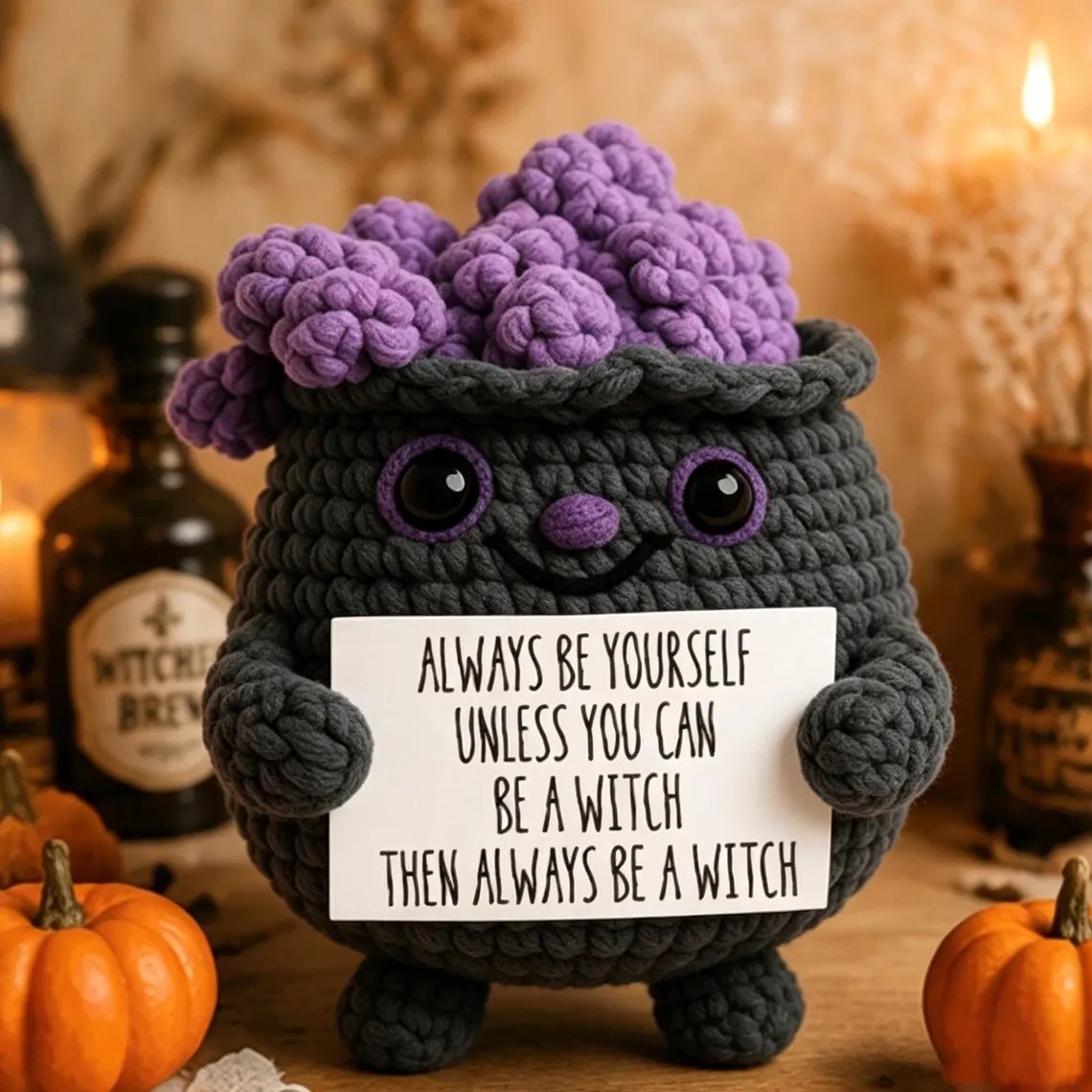 👻🖤Halloween Buddy - Handmade Crochet Encouragement Gift🎁