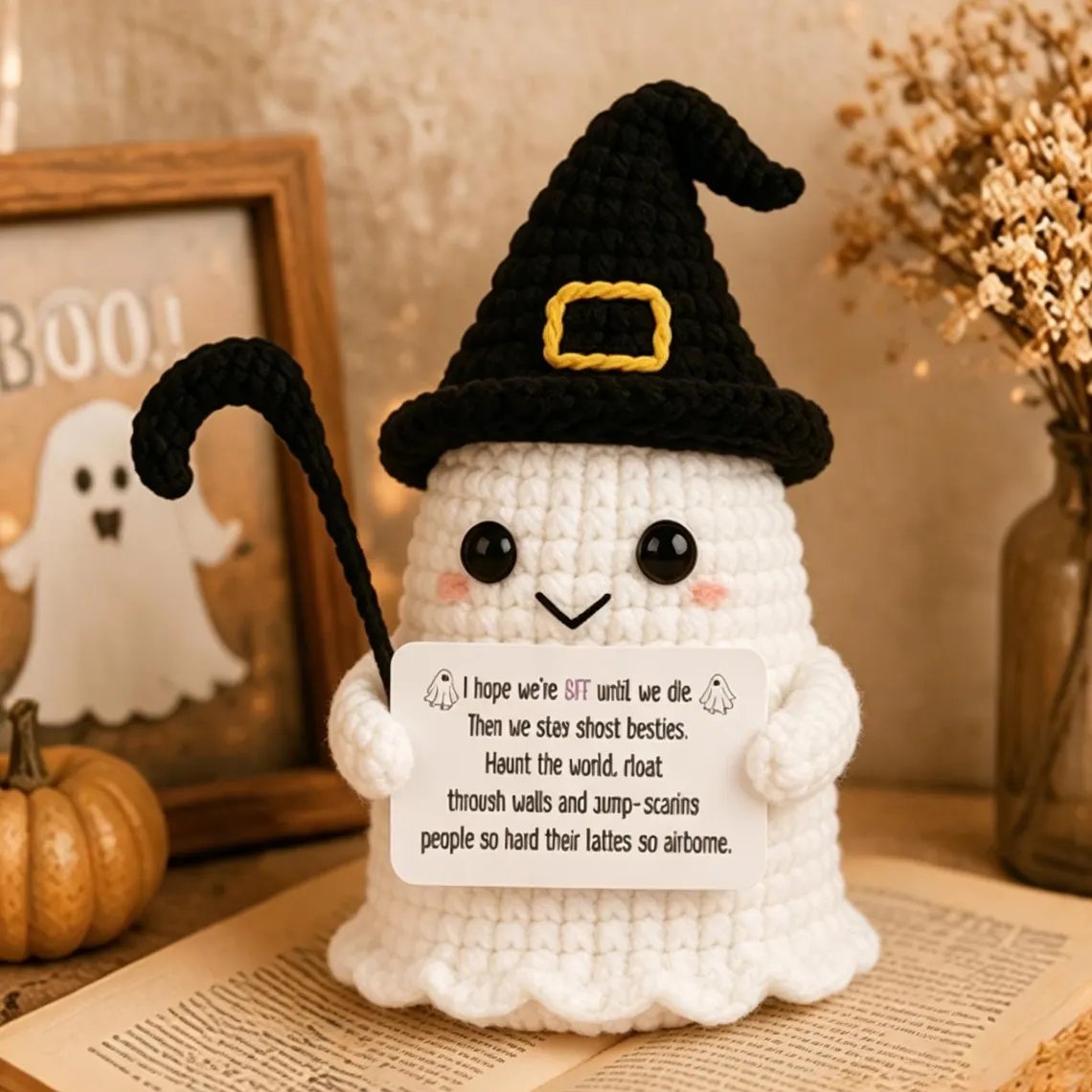 👻🖤Halloween Buddy - Handmade Crochet Encouragement Gift🎁