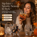 🔥LAST DAY 50% OFF - 🎃 3D Halloween Artisan Glass Cups, Festive Parties & Cozy Fall Home Bar Vibes