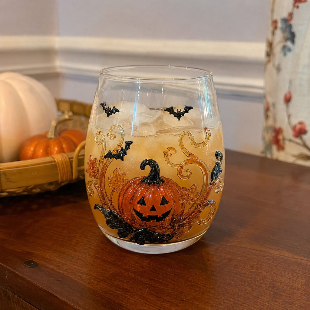 🔥LAST DAY 50% OFF - 🎃 3D Halloween Artisan Glass Cups, Festive Parties & Cozy Fall Home Bar Vibes