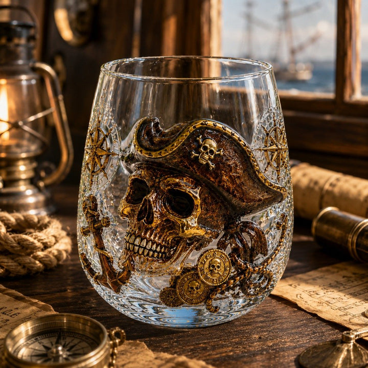 🌊 Release The Kraken Pirate Glass Collection | 7-Piece Legendary Ocean Treasure Crystal Set for Whiskey Lovers & Home Bar Collectors ⚓✨