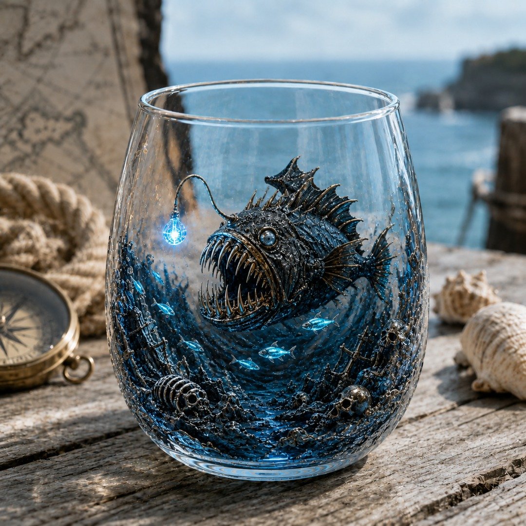 🌊 Release The Kraken Pirate Glass Collection | 7-Piece Legendary Ocean Treasure Crystal Set for Whiskey Lovers & Home Bar Collectors ⚓✨