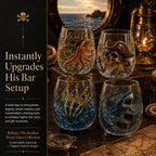 🌊 Release The Kraken Pirate Glass Collection | 7-Piece Legendary Ocean Treasure Crystal Set for Whiskey Lovers & Home Bar Collectors ⚓✨