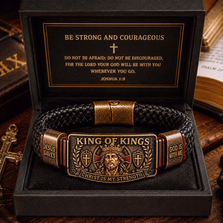 ✝️KING OF KINGS bracelet - 🙏Fit: Flexible design – fits most wrists (7–10.5 in)