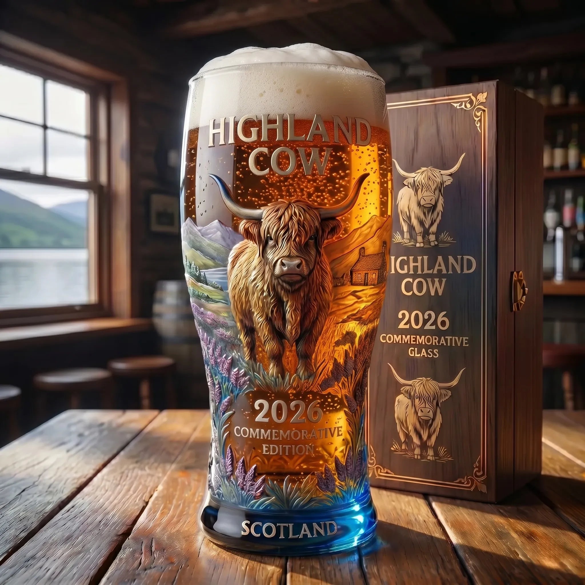 🍺Highland Cow 2026 Commemorative Glass