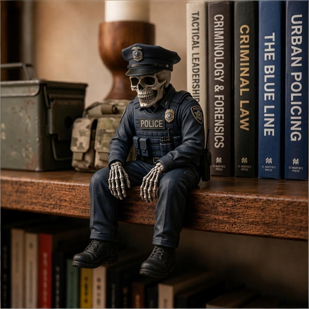 🎖️ Hero Skeleton Shelf Sitters | Firefighter, Police Officer & Soldier Resin Decor