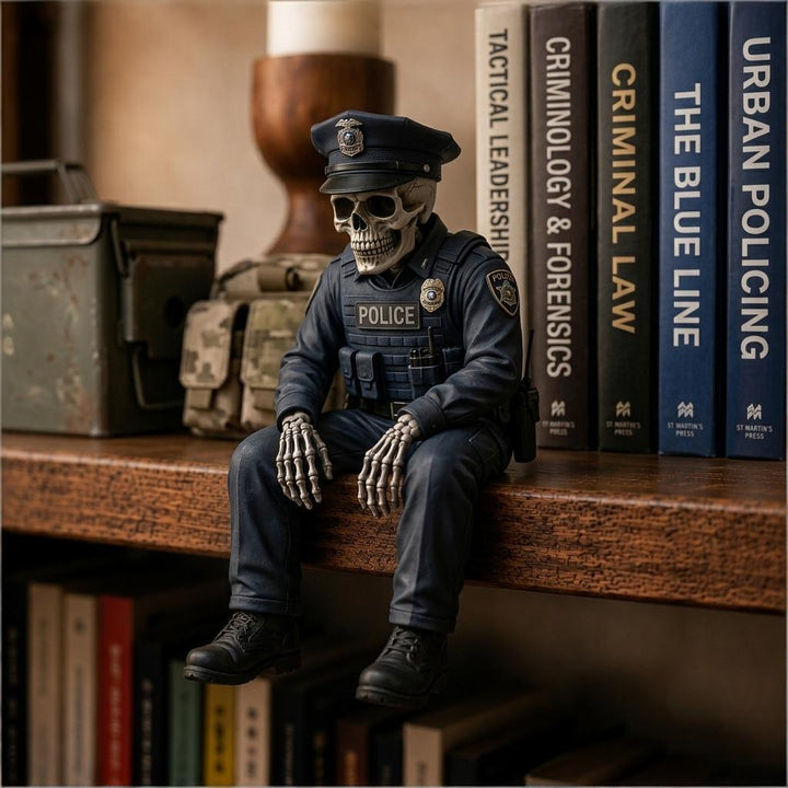 🎖️ Hero Skeleton Shelf Sitters | Firefighter, Police Officer & Soldier Resin Decor